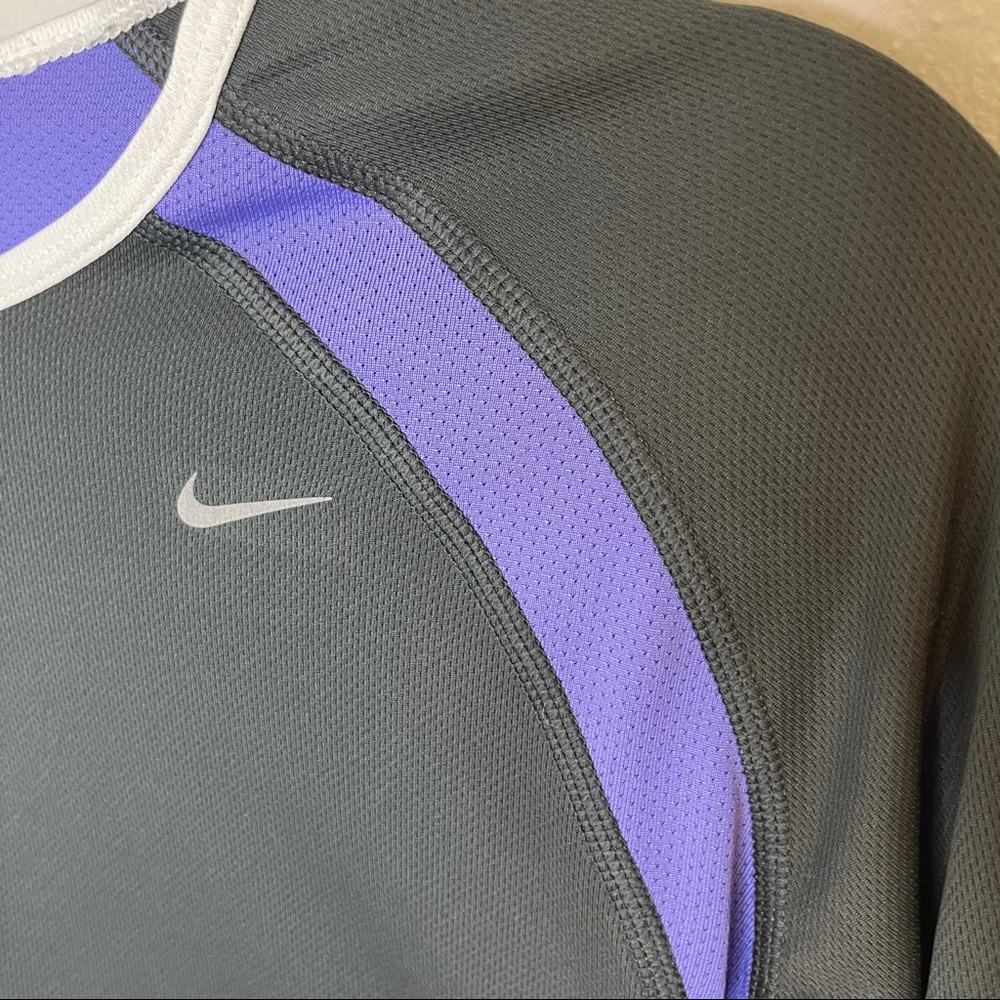 Nike Dri Fit Black and Purple Long Sleeve Top - Picture 3 of 7